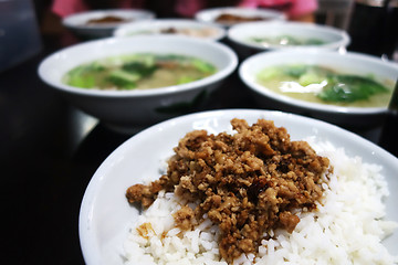 Image showing Braised pork rice bowl