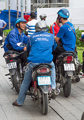 Image showing Ubermoto drivers in Ho Chi Minh City