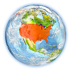 Image showing USA on Earth isolated