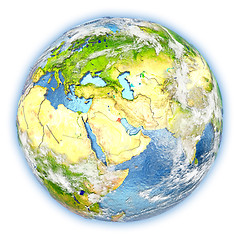 Image showing Kuwait on Earth isolated