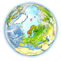 Image showing Norway on Earth isolated