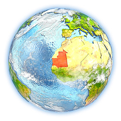 Image showing Mauritania on Earth isolated