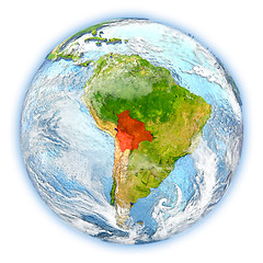 Image showing Bolivia on Earth isolated