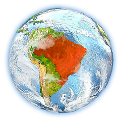 Image showing Brazil on Earth isolated