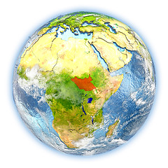 Image showing South Sudan on Earth isolated