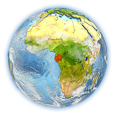 Image showing Gabon on Earth isolated