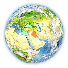 Image showing Iraq on Earth isolated