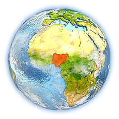 Image showing Nigeria on Earth isolated