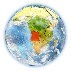 Image showing Angola on Earth isolated