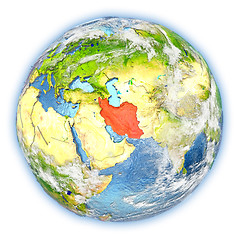 Image showing Iran on Earth isolated