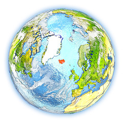 Image showing Iceland on Earth isolated