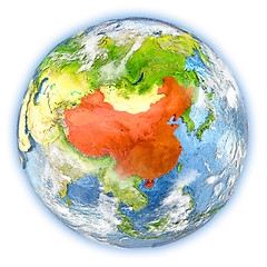 Image showing China on Earth isolated