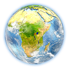 Image showing Rwanda on Earth isolated