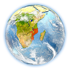 Image showing Mozambique on Earth isolated
