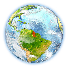 Image showing Guyana on Earth isolated