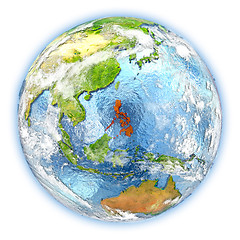 Image showing Philippines on Earth isolated