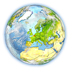 Image showing Belgium on Earth isolated