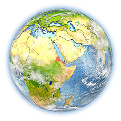 Image showing Eritrea on Earth isolated
