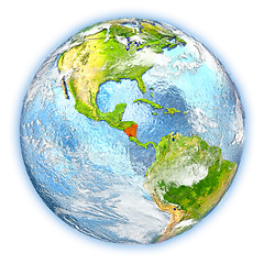 Image showing Nicaragua on Earth isolated