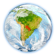 Image showing Paraguay on Earth isolated