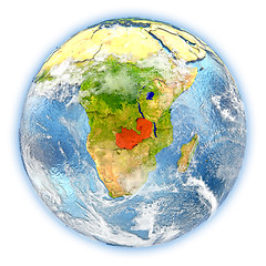 Image showing Zambia on Earth isolated