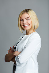 Image showing Beautiful girl with arms crossed