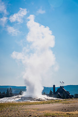 Image showing Old Faithful Geyser Erupting at Yellowstone National Park.