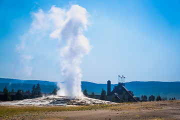 Image showing Old Faithful Geyser Erupting at Yellowstone National Park.