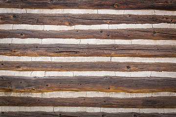 Image showing Abstract of Vintage Antique Log Cabin Wall.