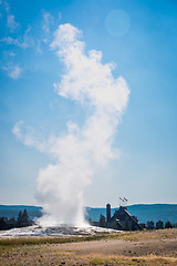 Image showing Old Faithful Geyser Erupting at Yellowstone National Park.