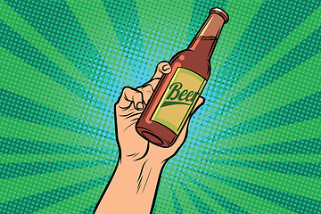 Image showing beer bottle in hand