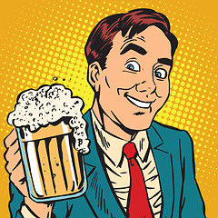 Image showing Printavatar portrait man with a mug of foaming beer