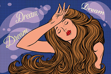 Image showing night dream of a beautiful woman