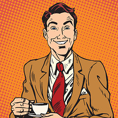 Image showing Printavatar portrait of man drinking coffee