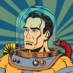 Image showing Avatar portrait of a retro astronaut man