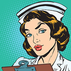 Image showing avatar portrait of a retro nurse