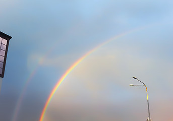 Image showing Rainbow In The Blue Sky