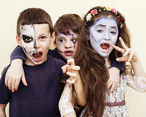 Image showing zombie apocalypse kids concept. Birthday party celebration facep