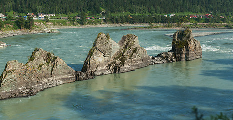 Image showing Fast mountain river Katun