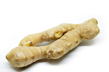 Image showing Fresh ginger isolated on white background.