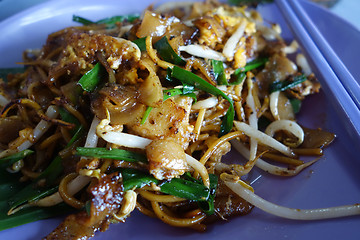 Image showing Penang Char Kway Teow Fried Wide Rice Noodles