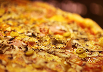 Image showing tasty pizza with olives