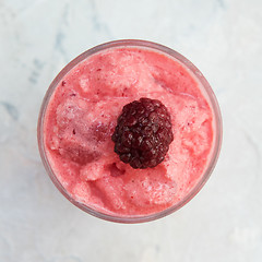 Image showing Blackberry smoothie on a white