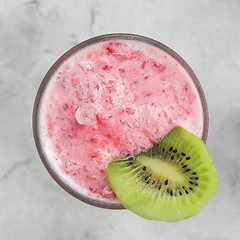 Image showing Strawberry smoothie with kiwi