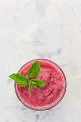 Image showing Strawberry smoothie with mint