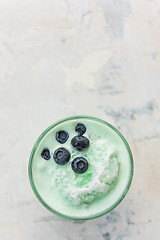 Image showing Blueberry smoothie on a white