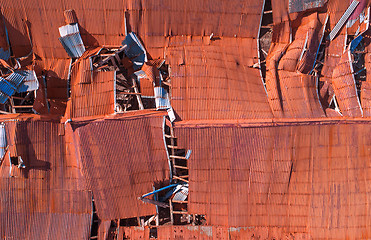 Image showing Destroyed roof background