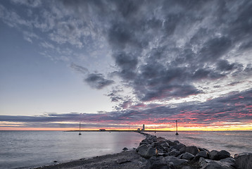 Image showing Lighthouse at sunset