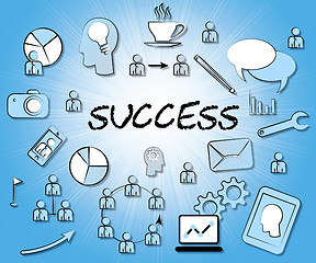 Image showing Success Icons Means Triumphant Symbol And Winning