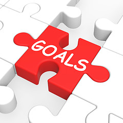 Image showing Goals Puzzle Showing Aspiration Targets